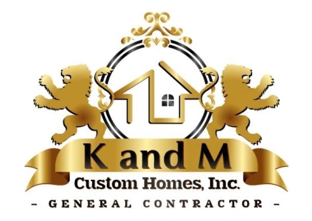 K and M Custom Homes, Inc. logo.